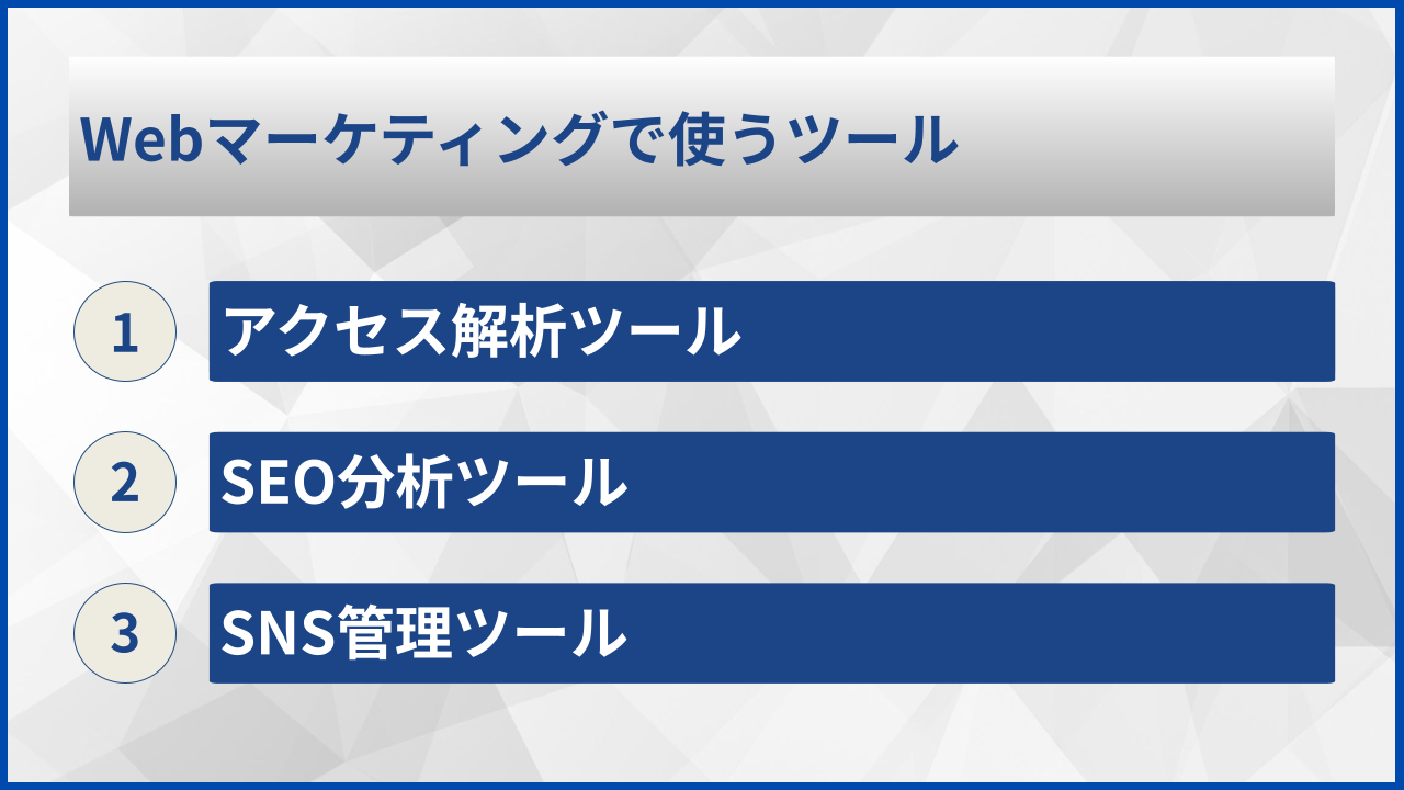 Webマーケティングで使うツール