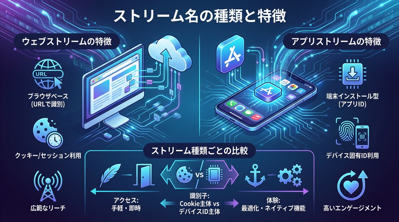 ストリーム名の種類と特徴