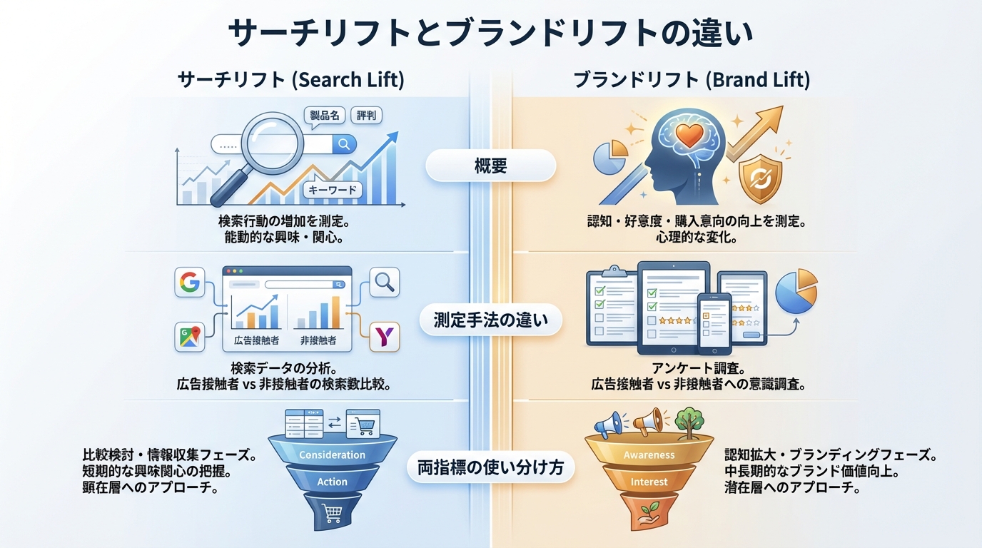 サーチリフトとブランドリフトの違い