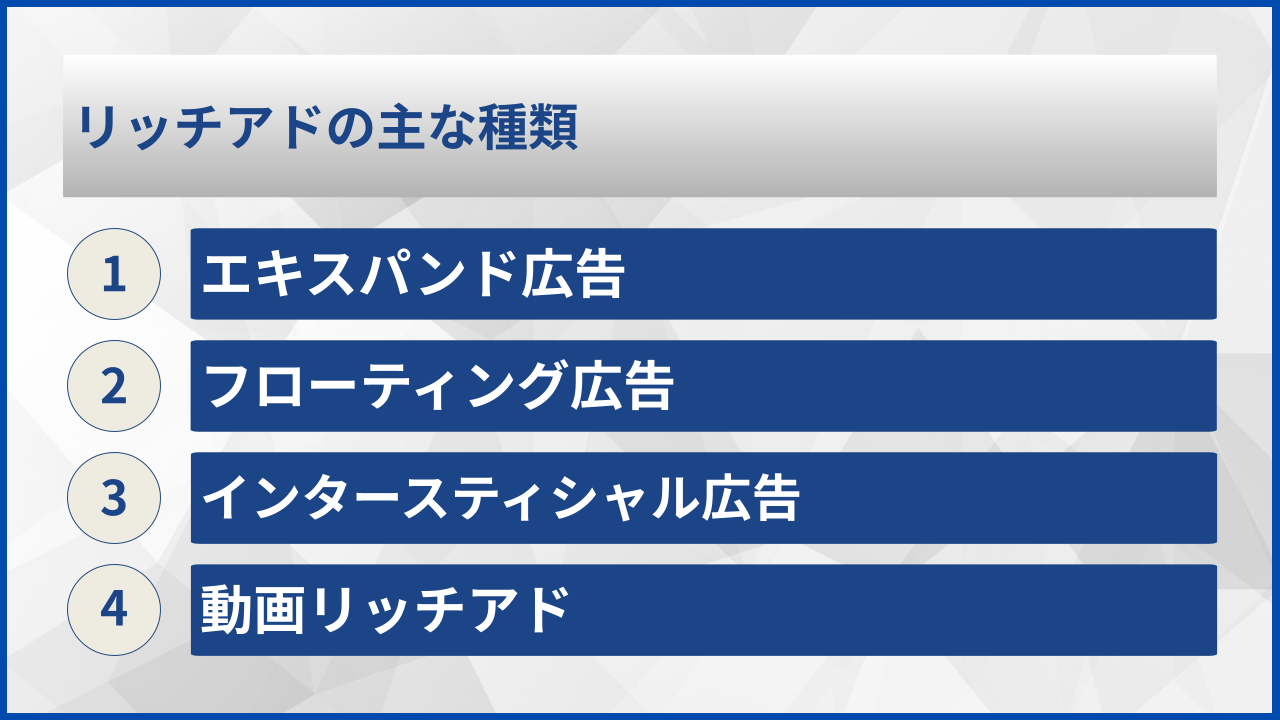 リッチアドの主な種類