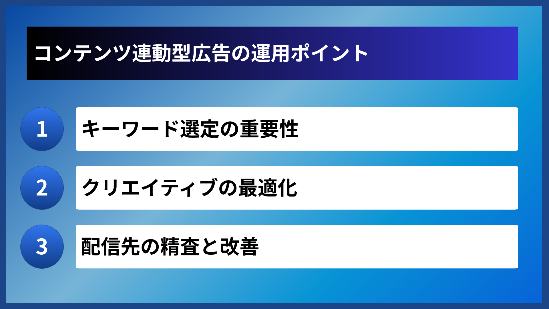 コンテンツ連動型広告の運用ポイント