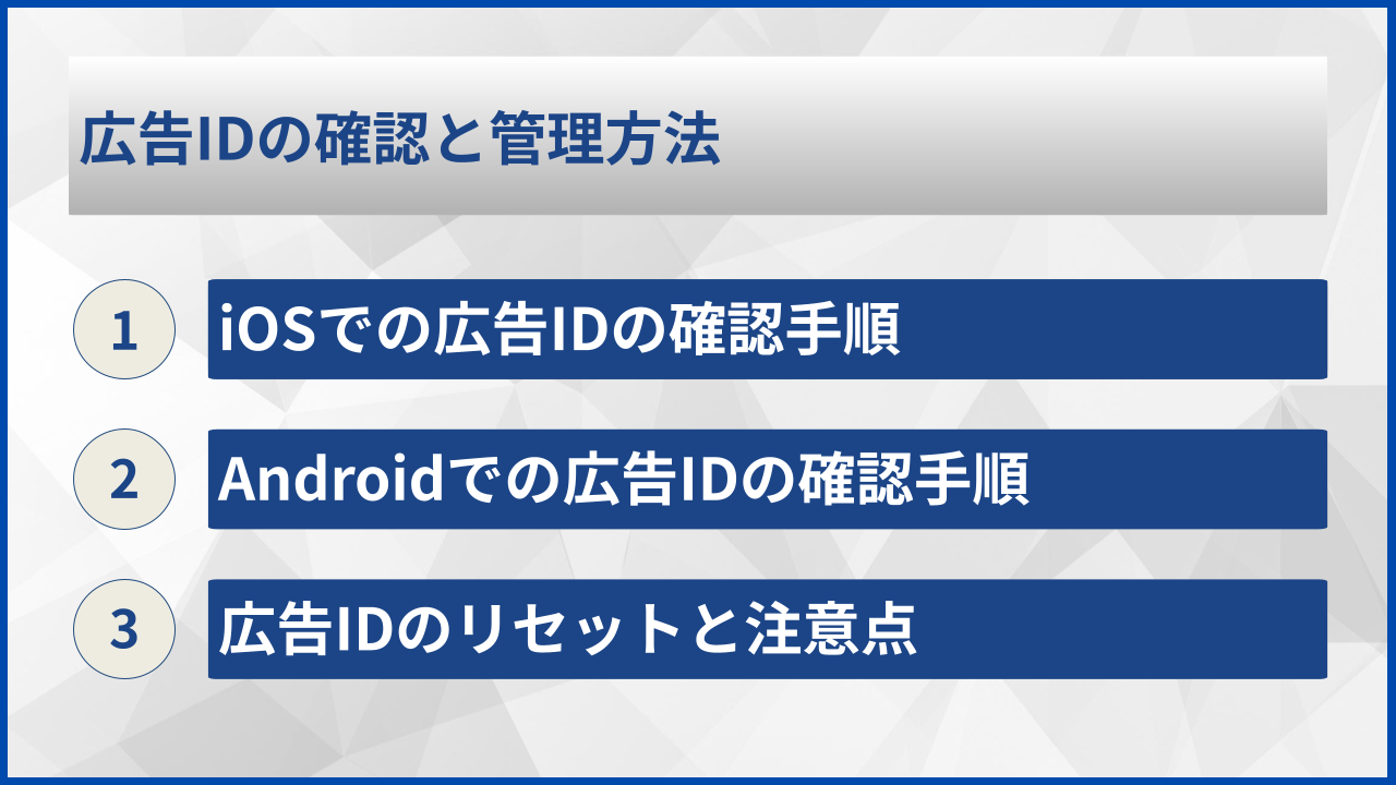 広告IDの確認と管理方法