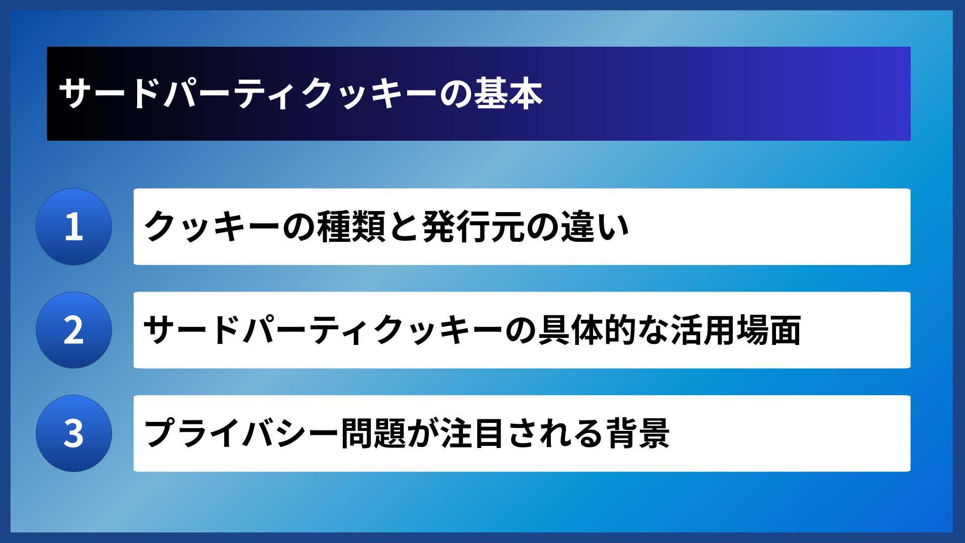 サードパーティクッキーの基本
