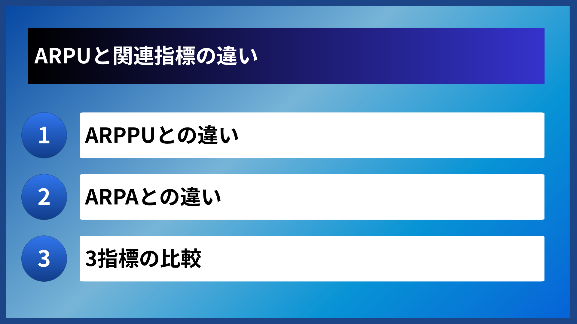 ARPUと関連指標の違い