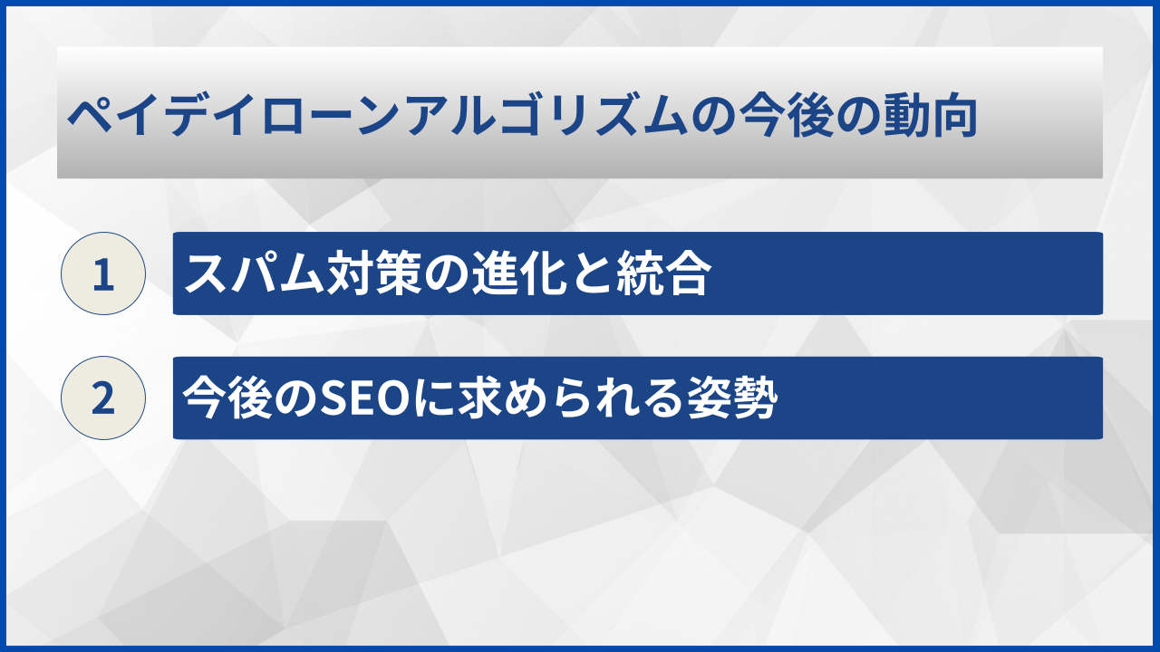 ペイデイローンアルゴリズムの今後の動向