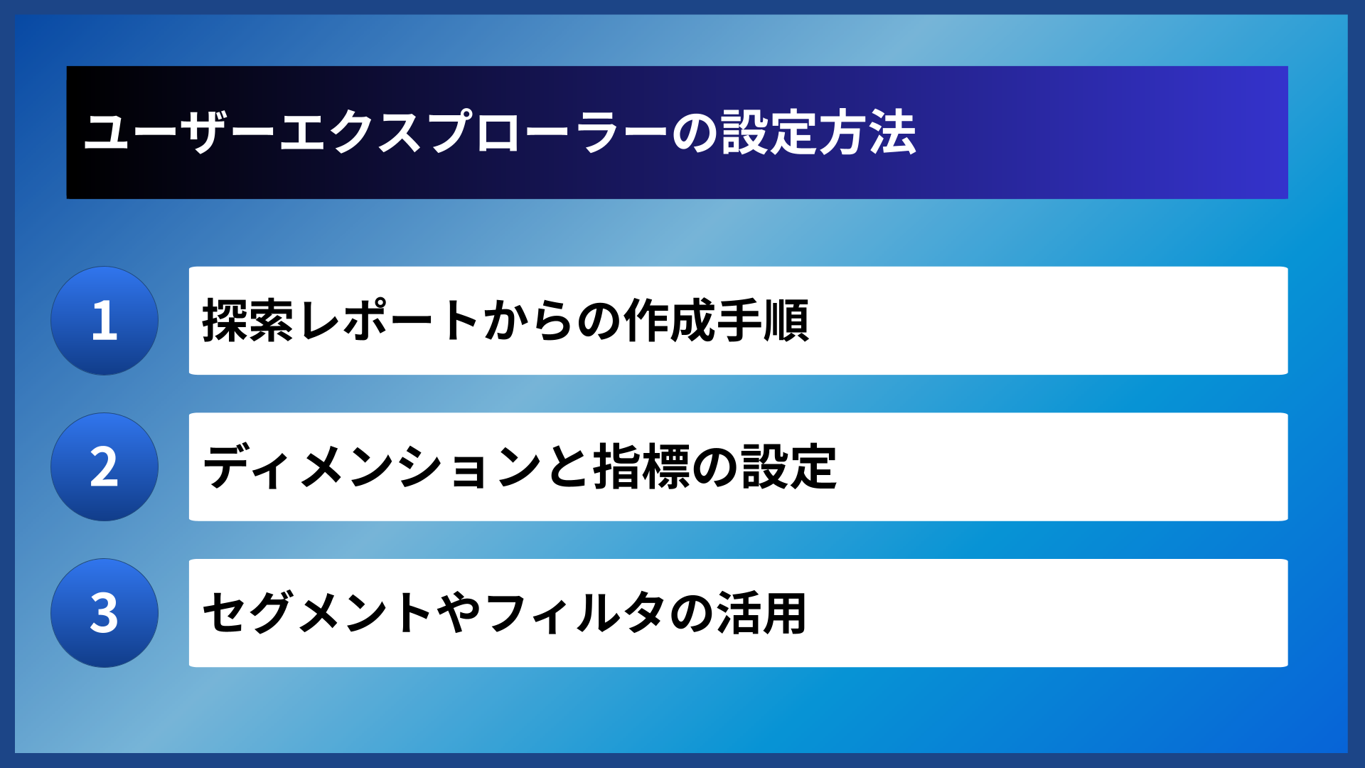 ユーザーエクスプローラーの設定方法