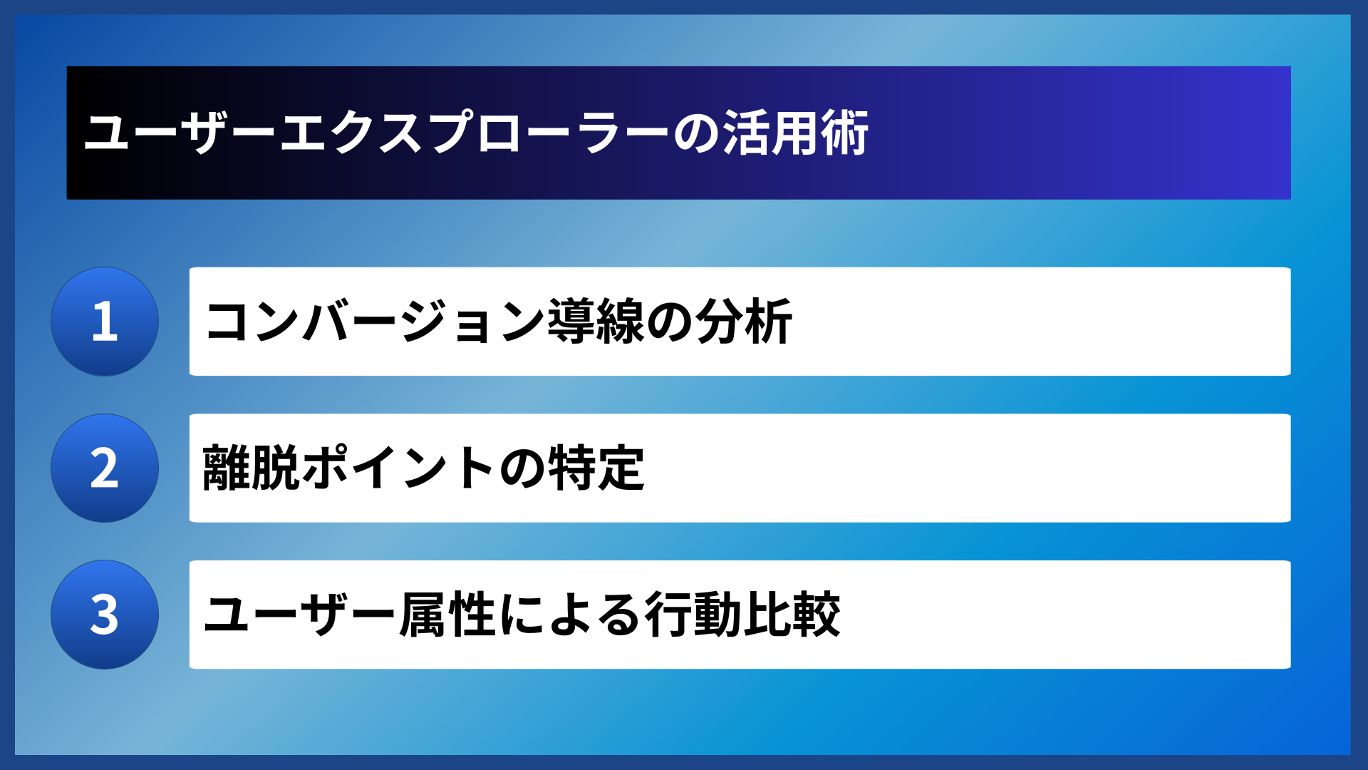 ユーザーエクスプローラーの活用術