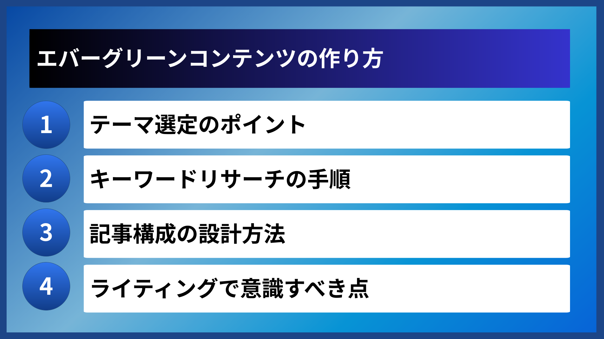 エバーグリーンコンテンツの作り方