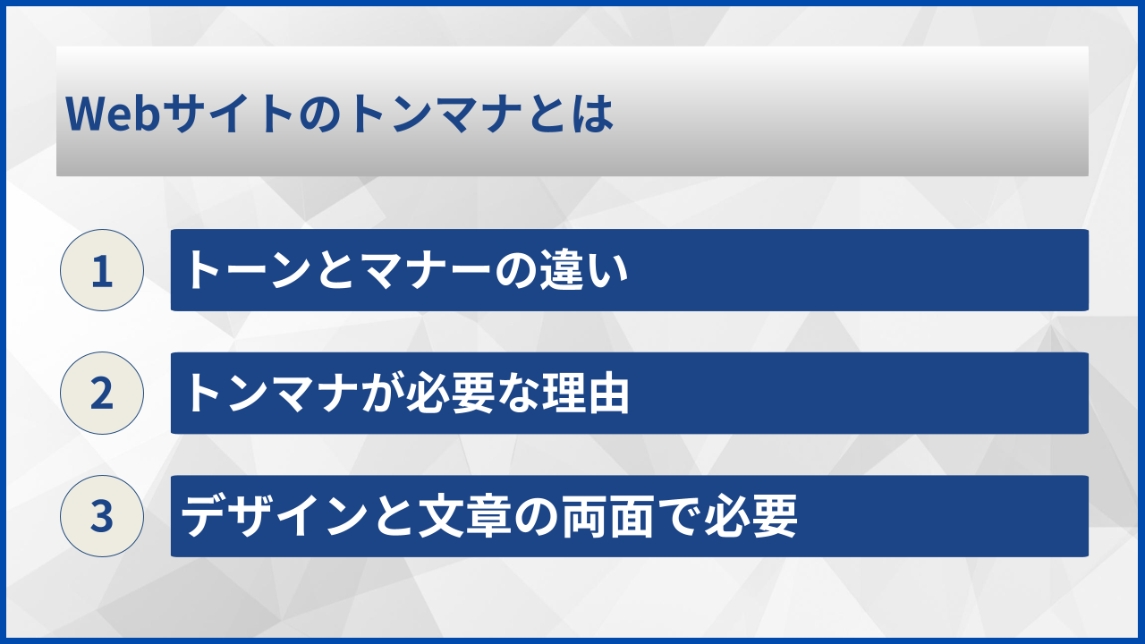 Webサイトのトンマナとは