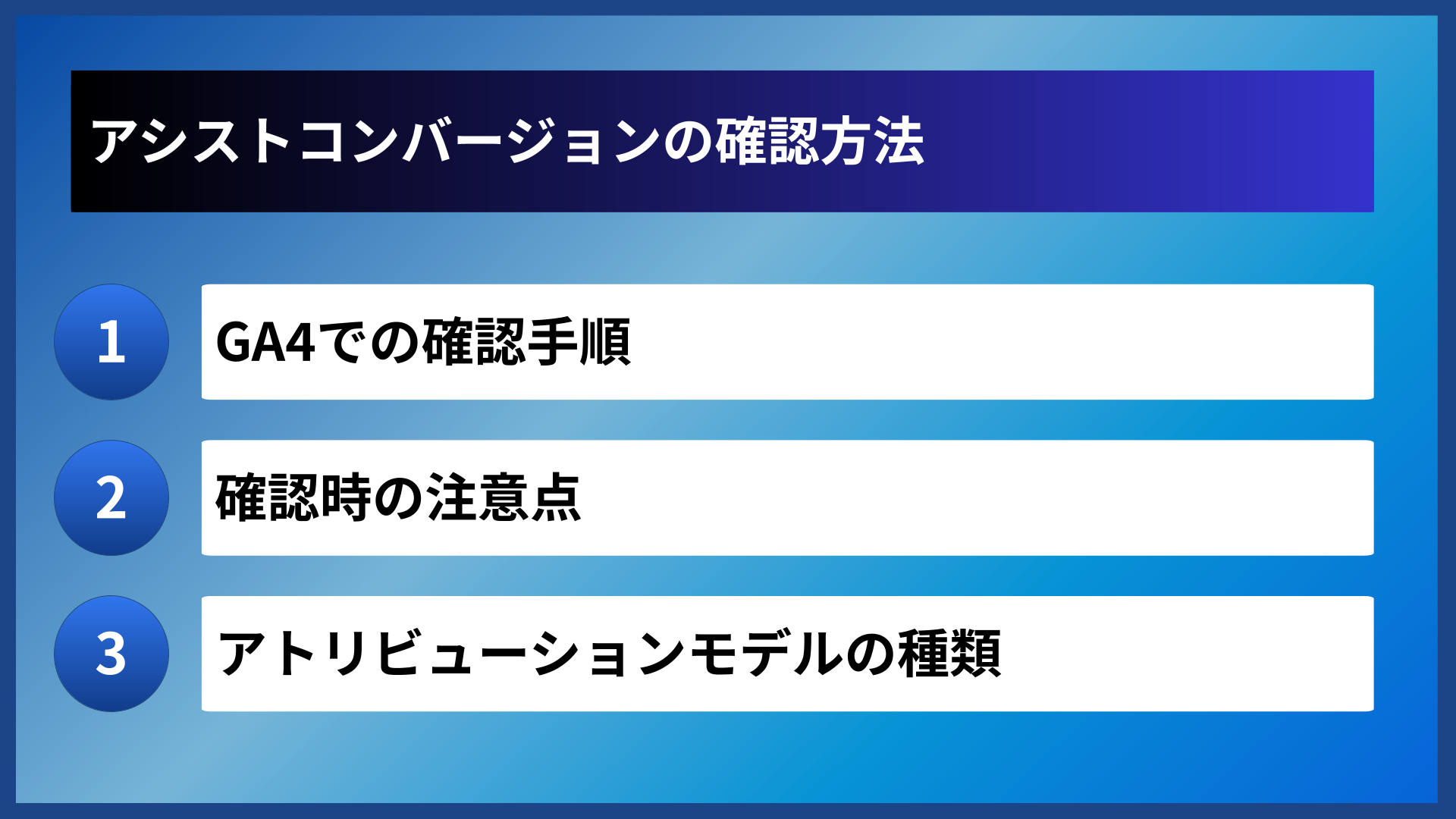 アシストコンバージョンの確認方法