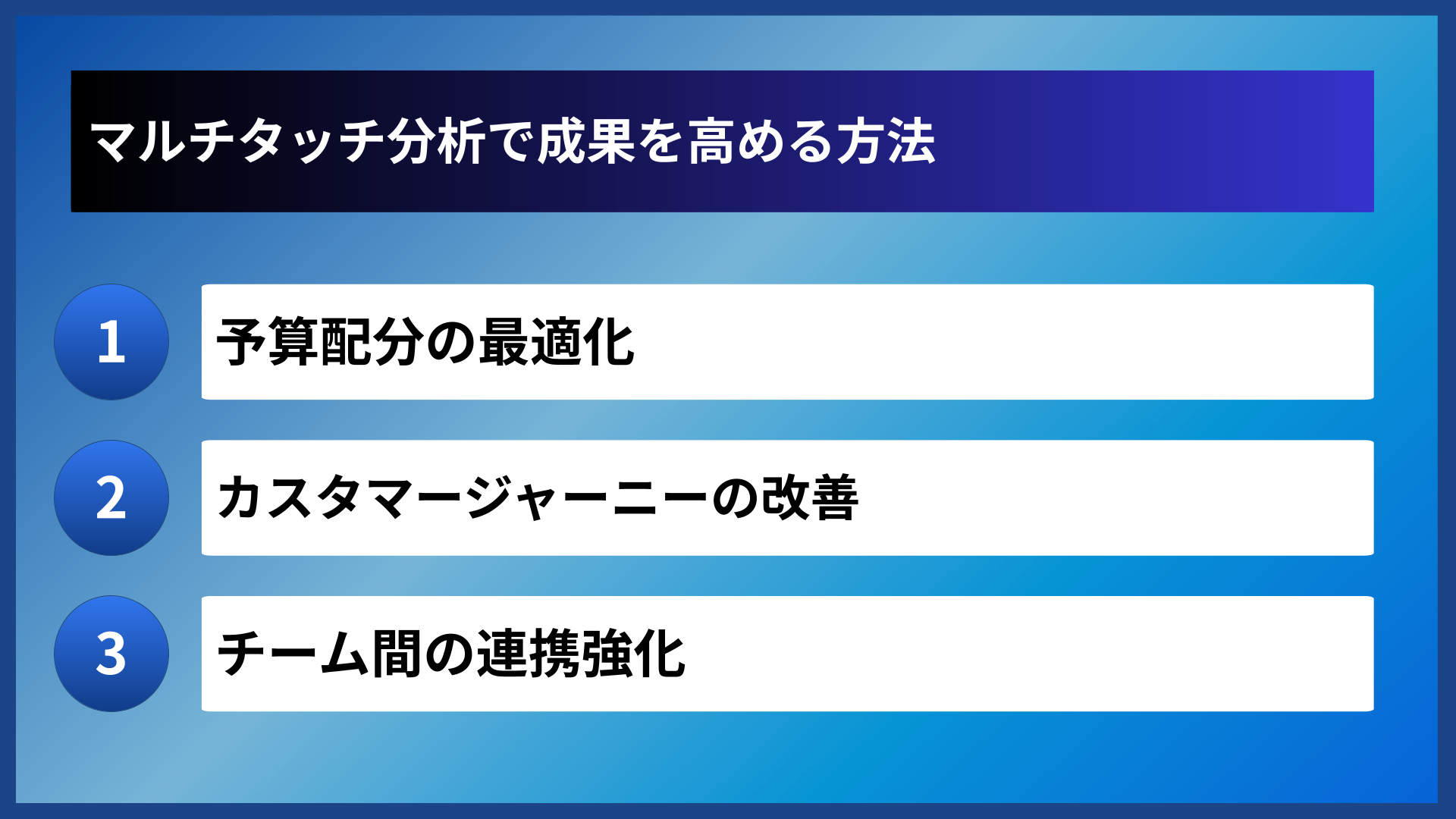 マルチタッチ分析で成果を高める方法