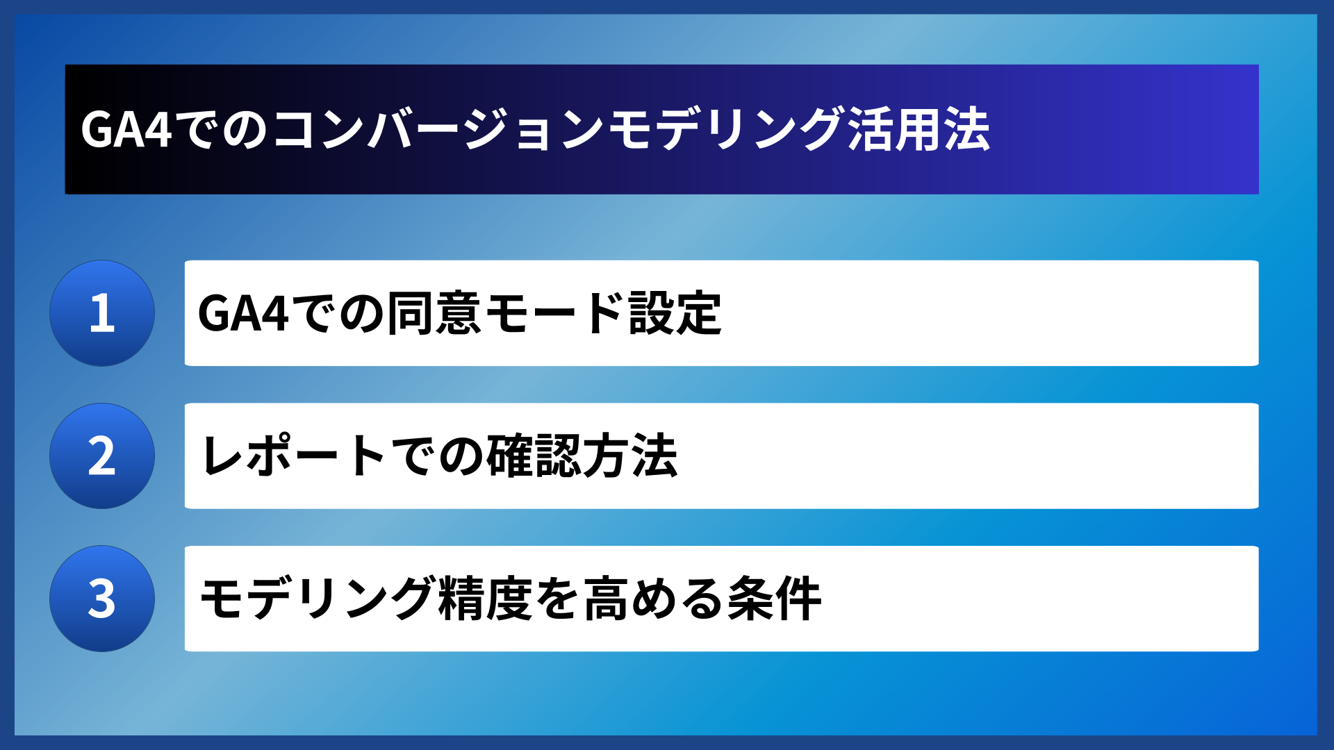 GA4でのコンバージョンモデリング活用法