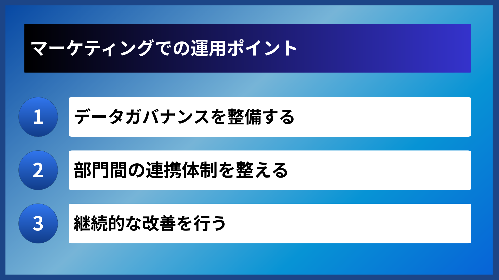 マーケティングでの運用ポイント