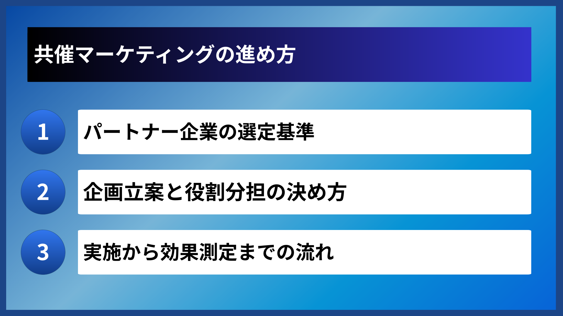 共催マーケティングの進め方