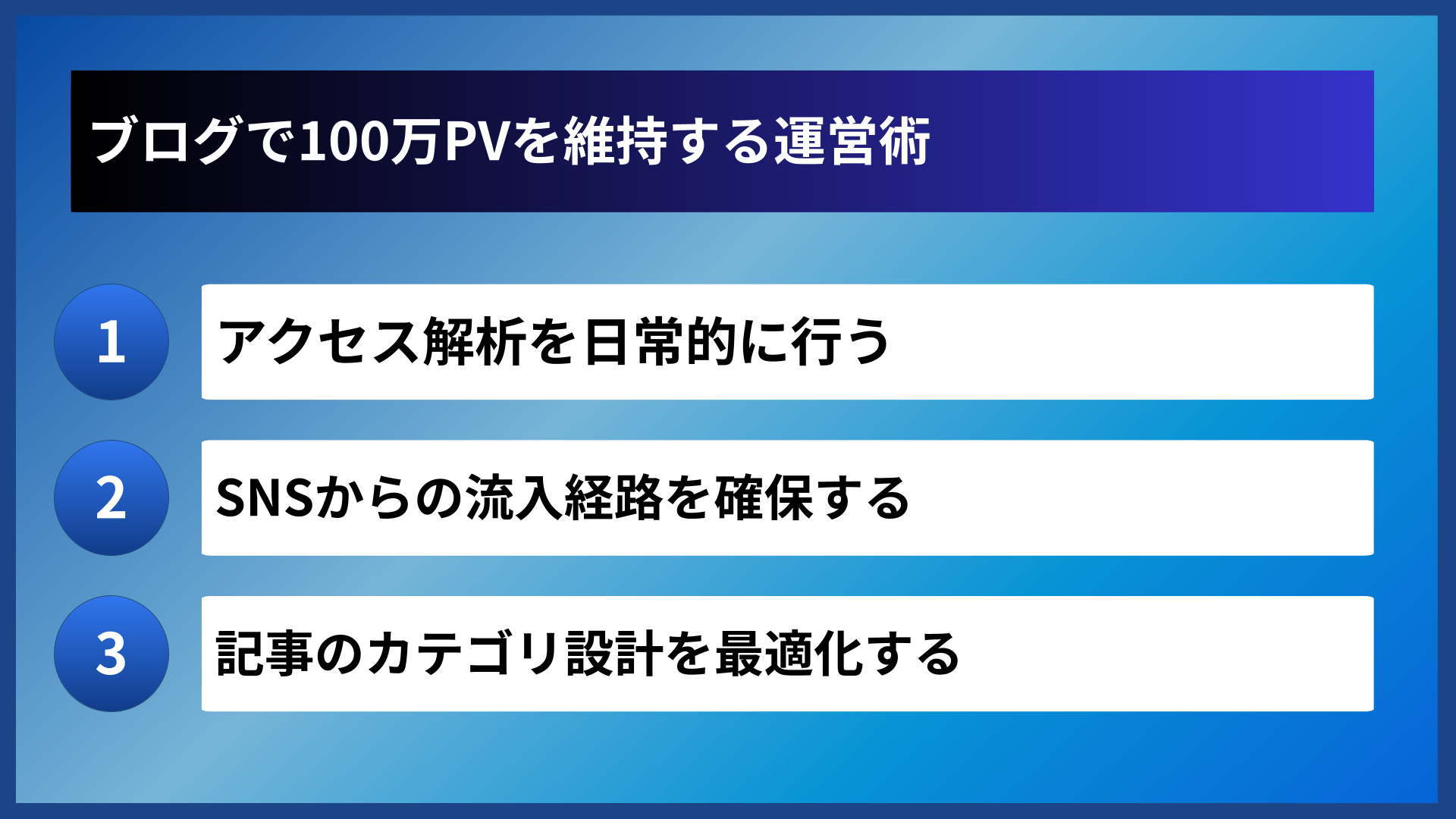 ブログで100万PVを維持する運営術
