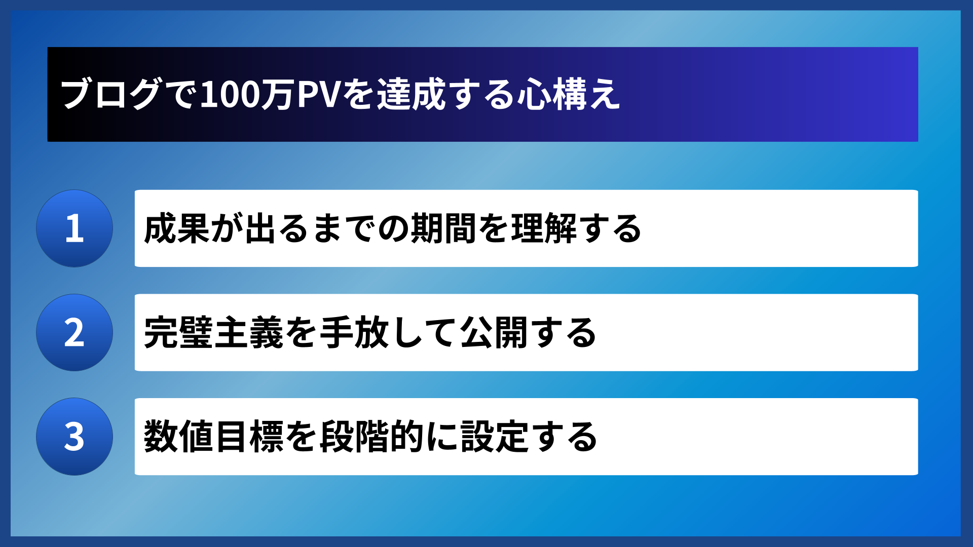 ブログで100万PVを達成する心構え