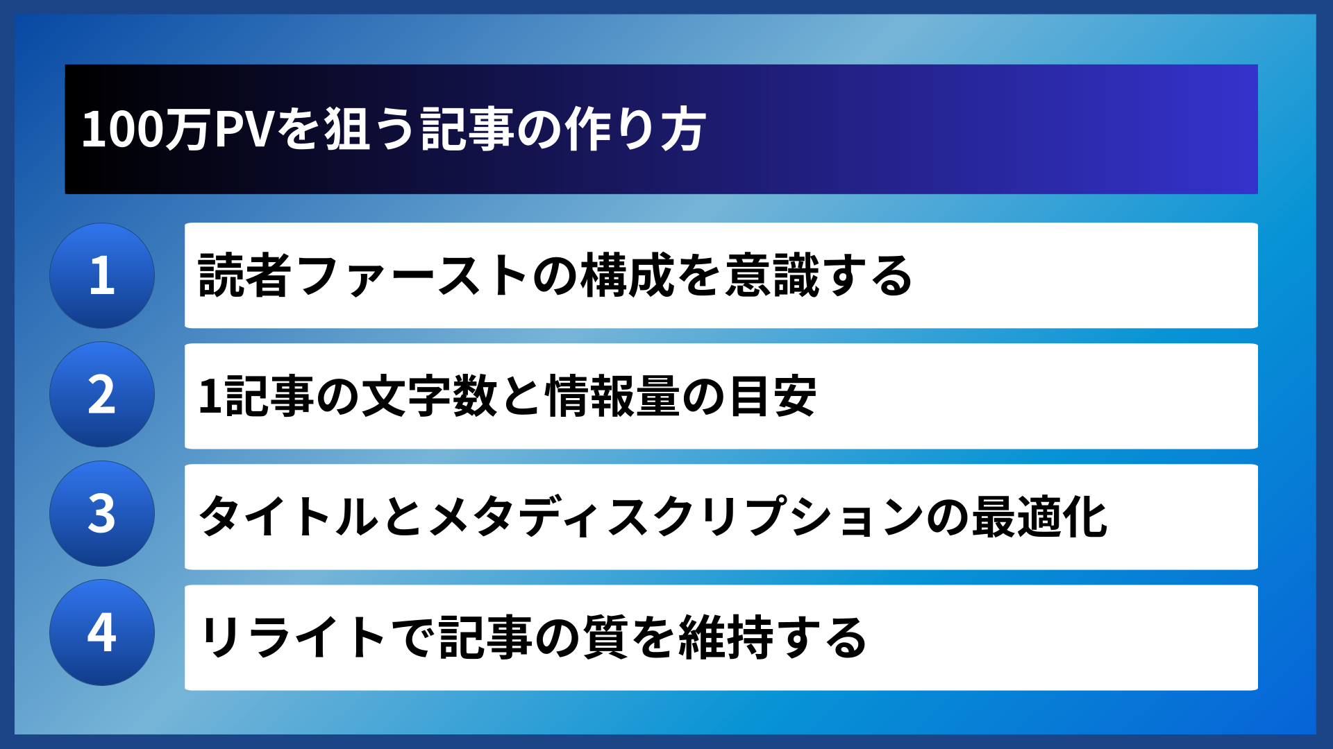 100万PVを狙う記事の作り方