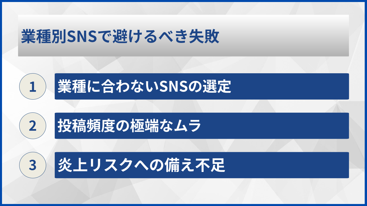 業種別SNSで避けるべき失敗