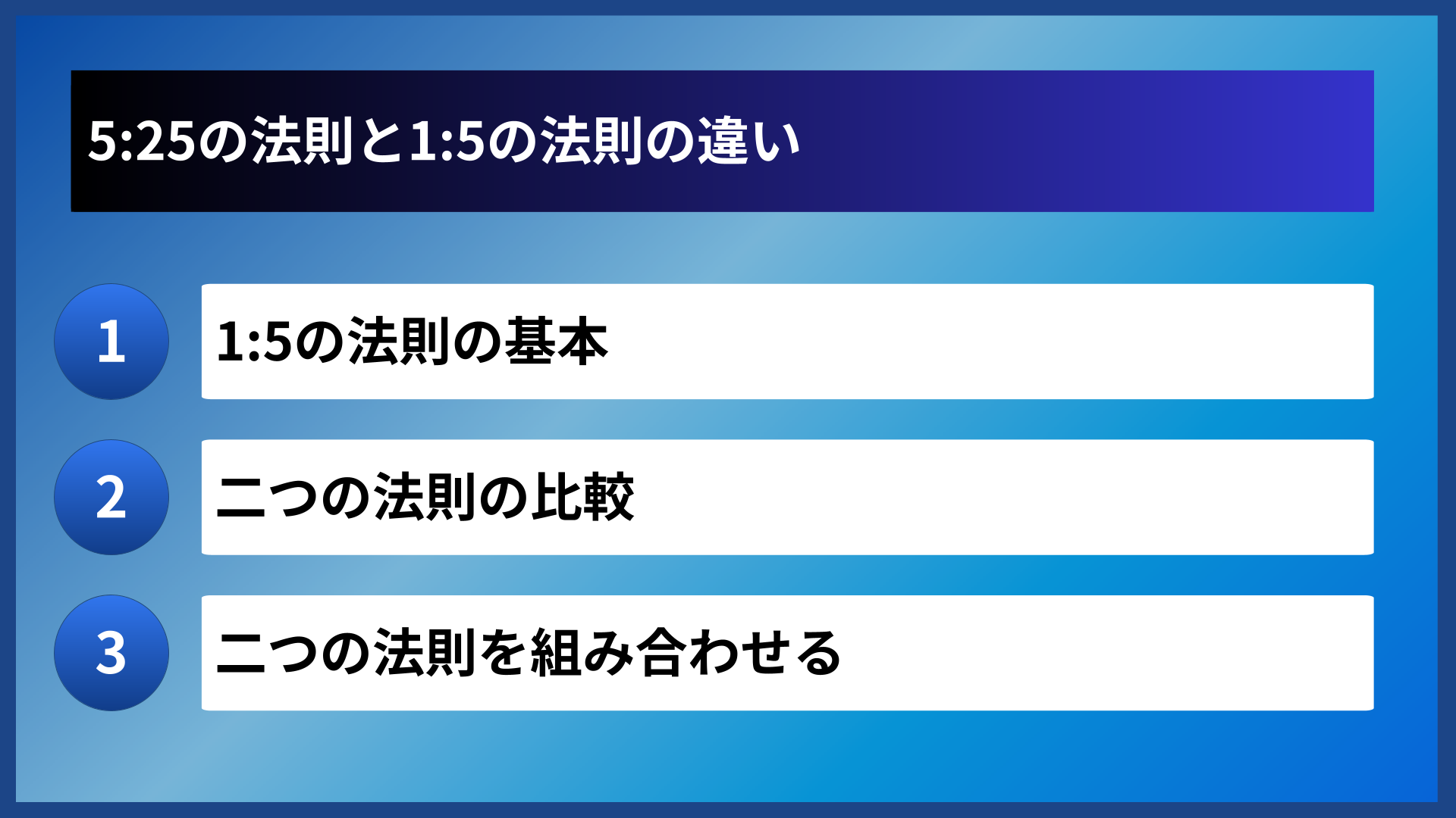 5:25の法則と1:5の法則の違い