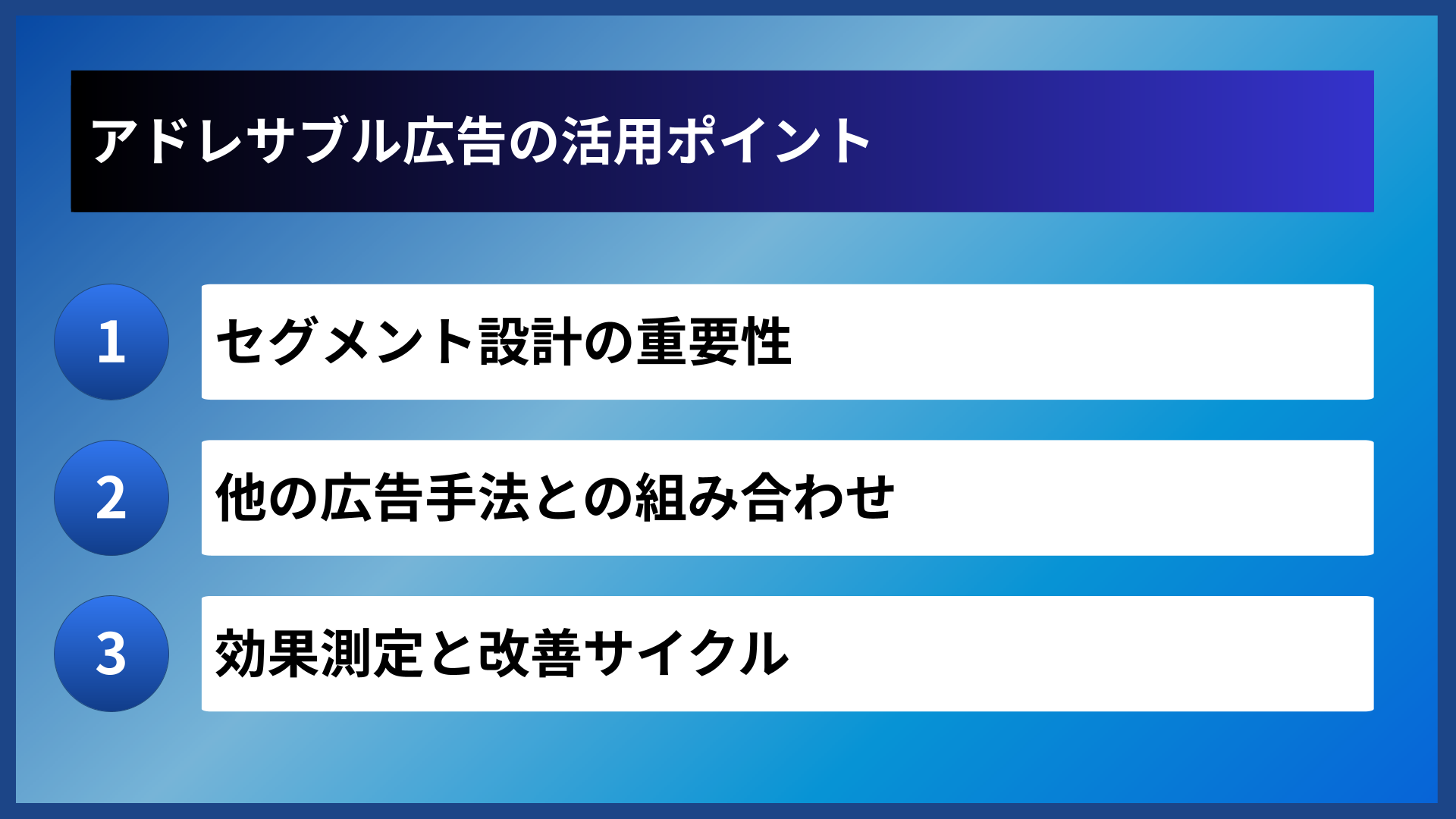 アドレサブル広告の活用ポイント
