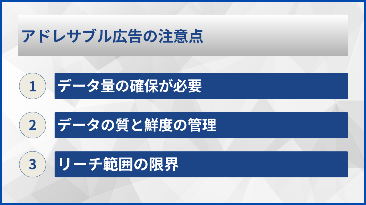 アドレサブル広告の注意点