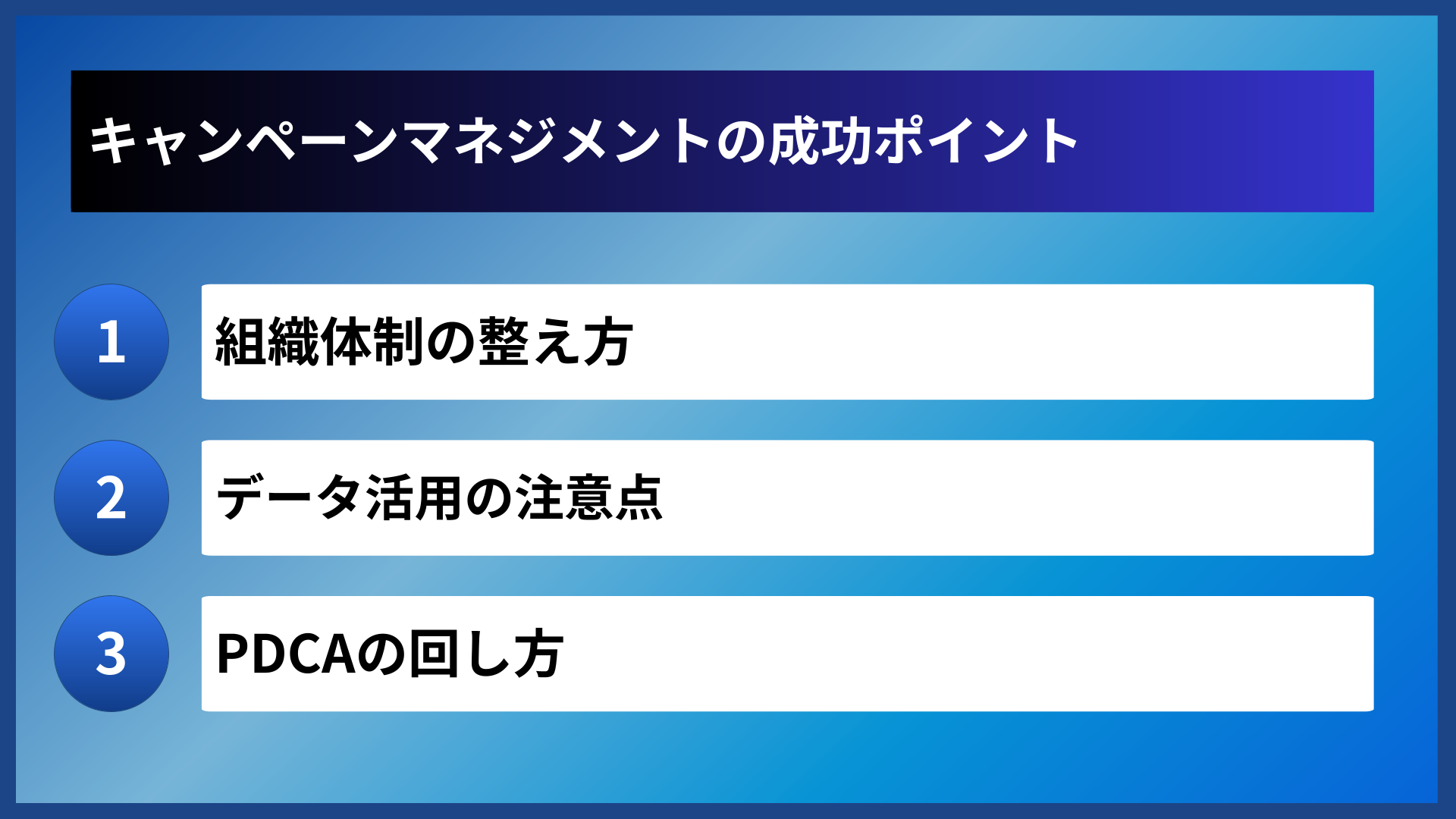 キャンペーンマネジメントの成功ポイント