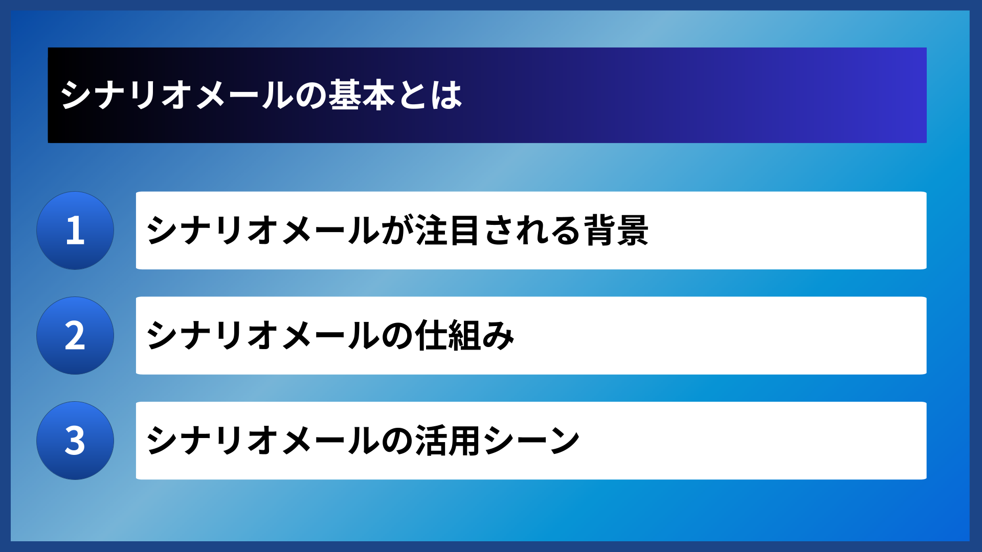 シナリオメールの基本とは