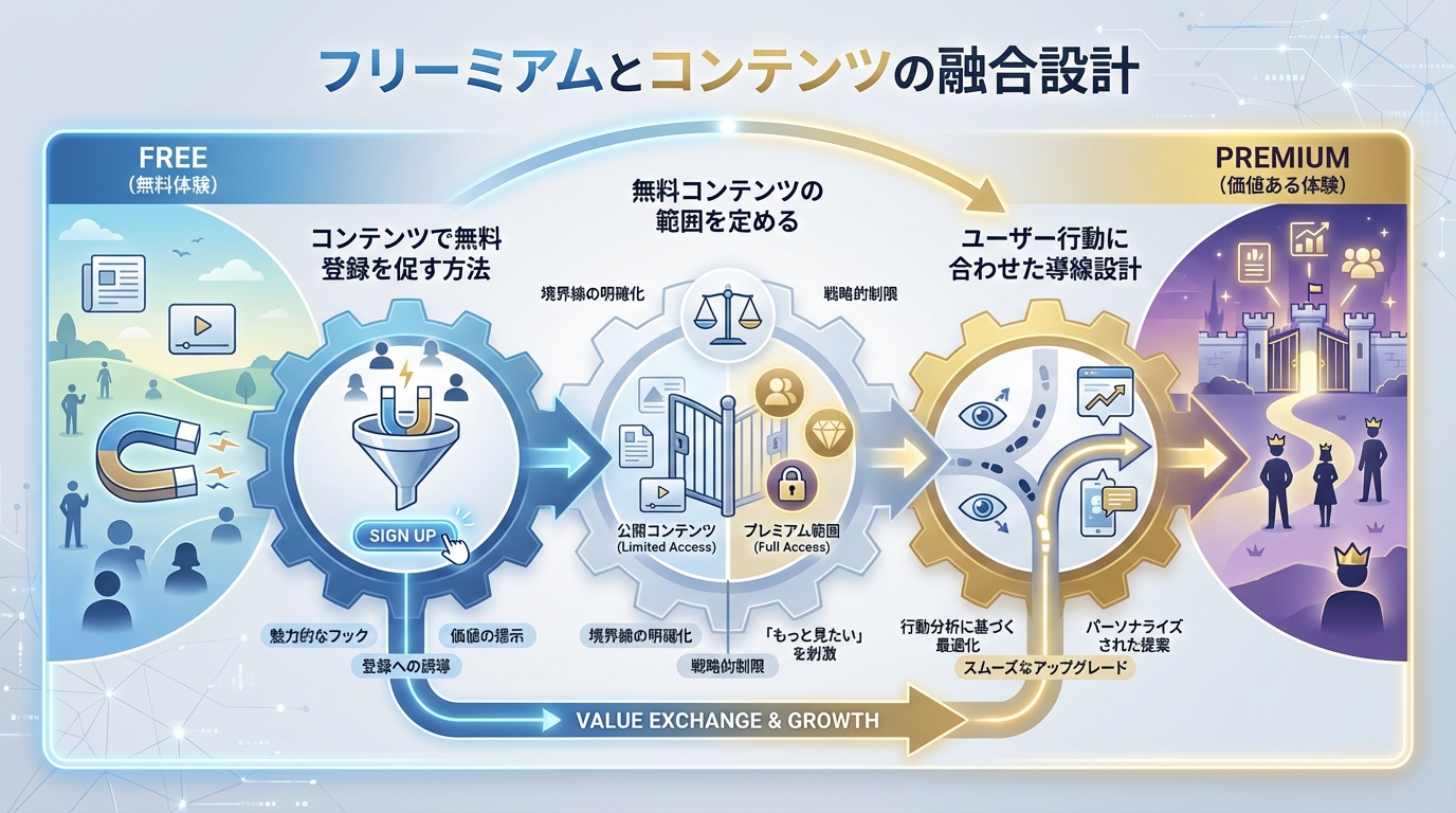 フリーミアムとコンテンツの融合設計