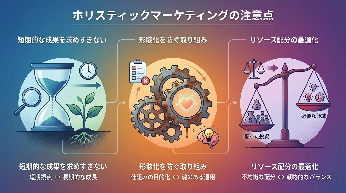 ホリスティックマーケティングの注意点