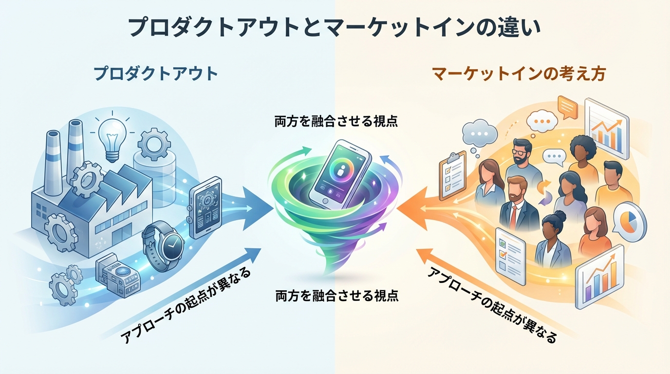 プロダクトアウトとマーケットインの違い