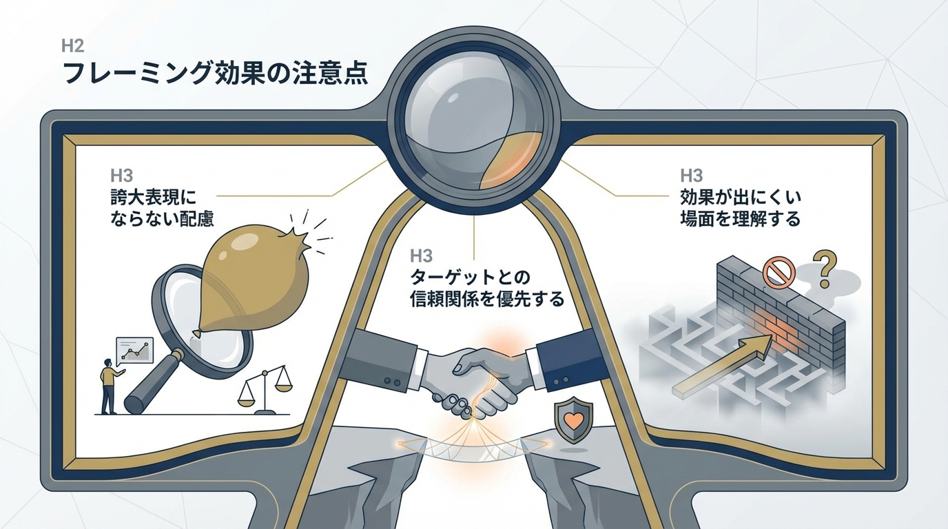 フレーミング効果の注意点