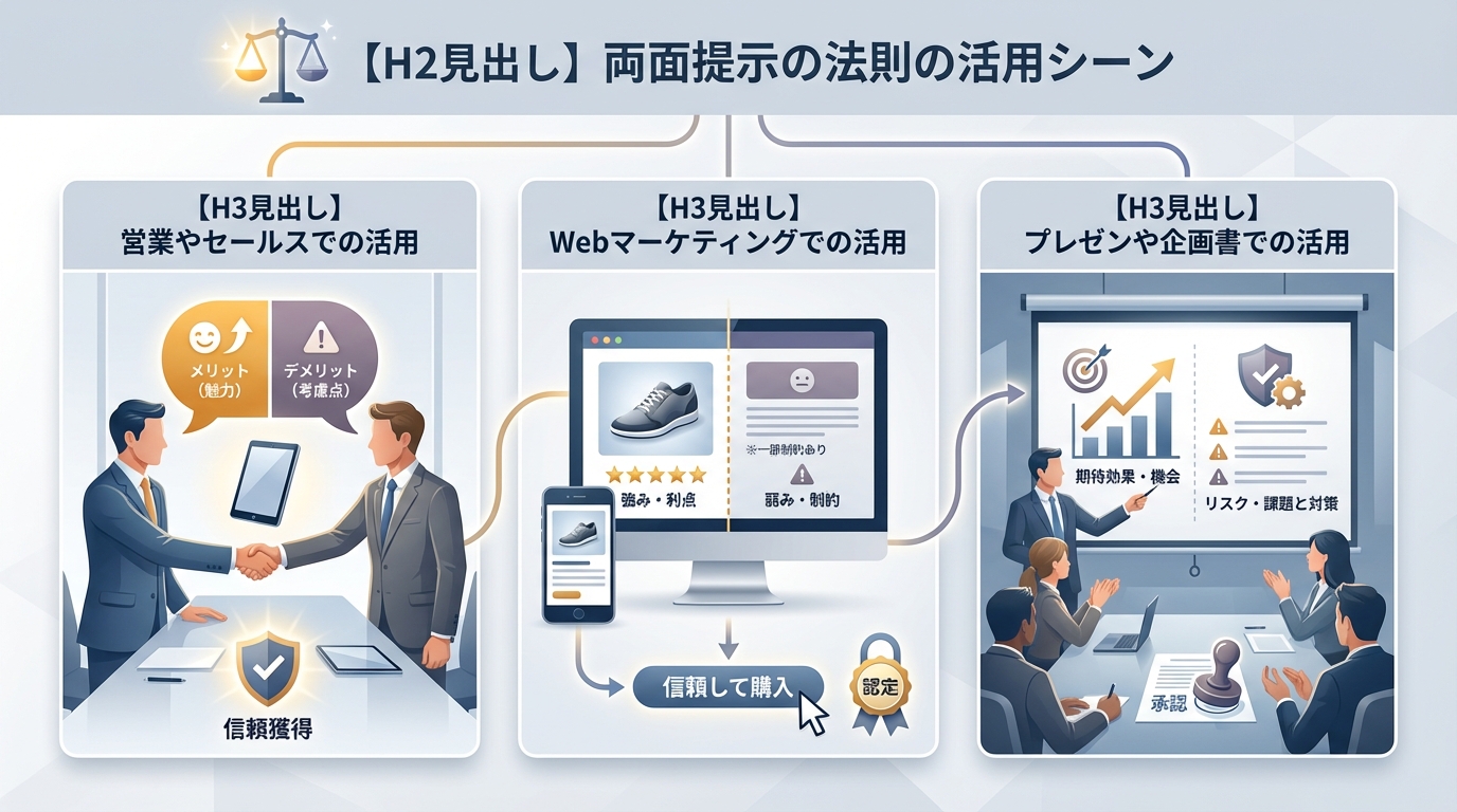 両面提示の法則の活用シーン