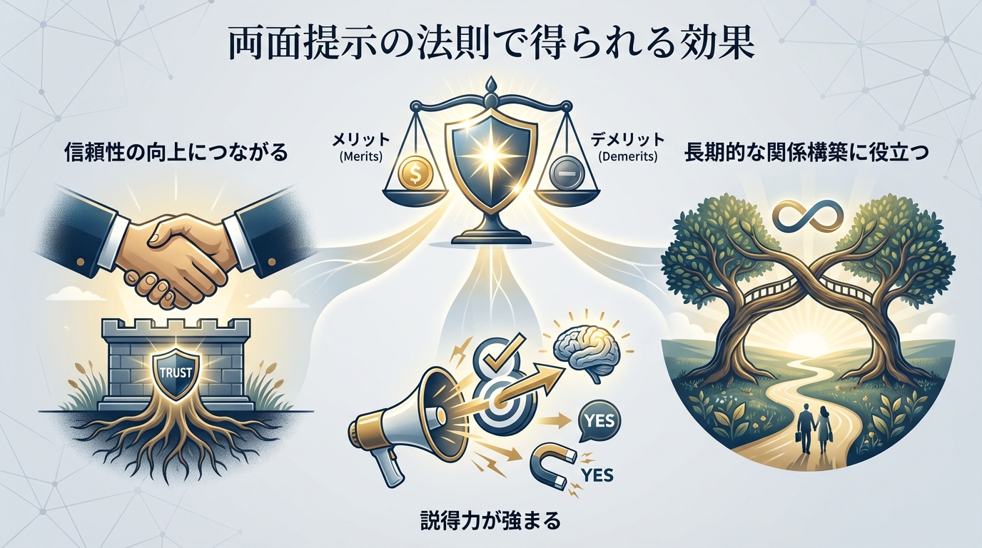 両面提示の法則で得られる効果