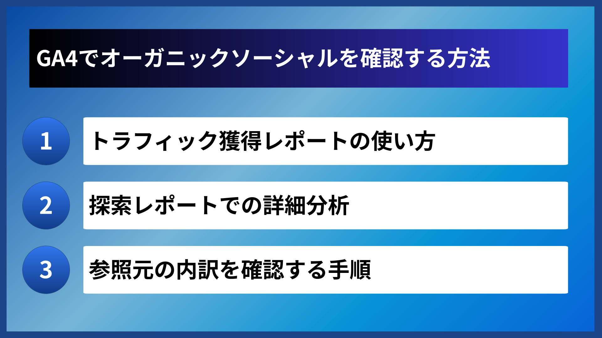 GA4でオーガニックソーシャルを確認する方法