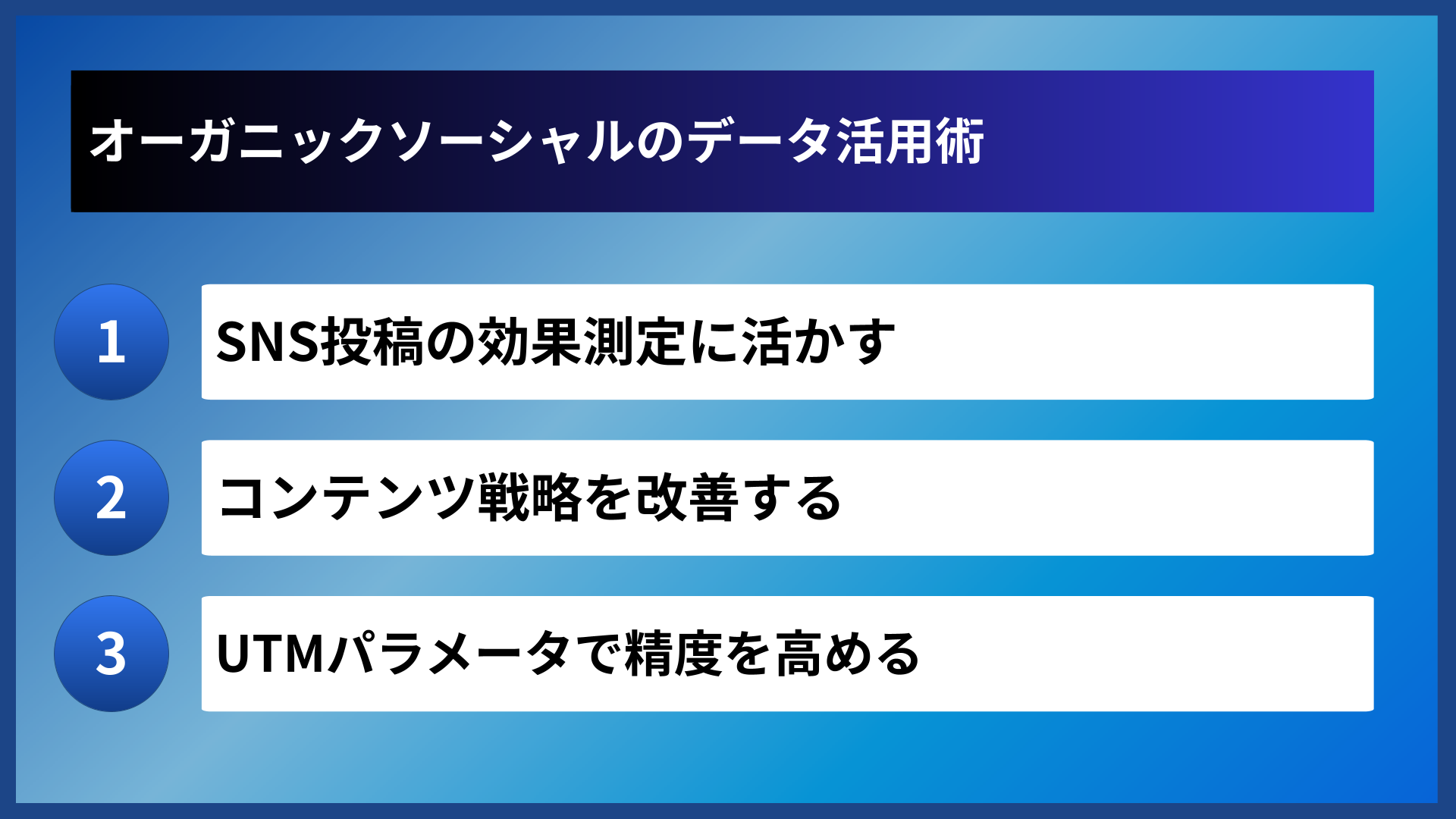 オーガニックソーシャルのデータ活用術
