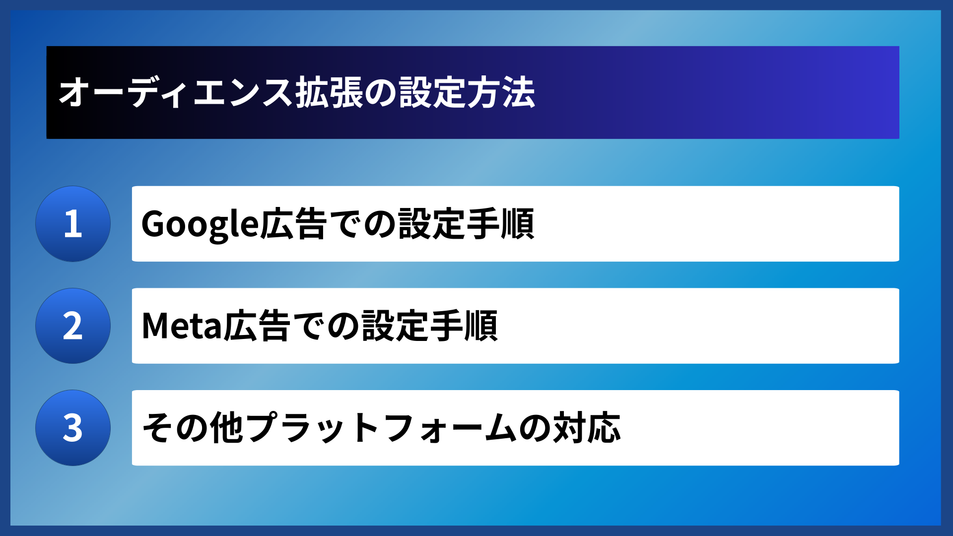 オーディエンス拡張の設定方法