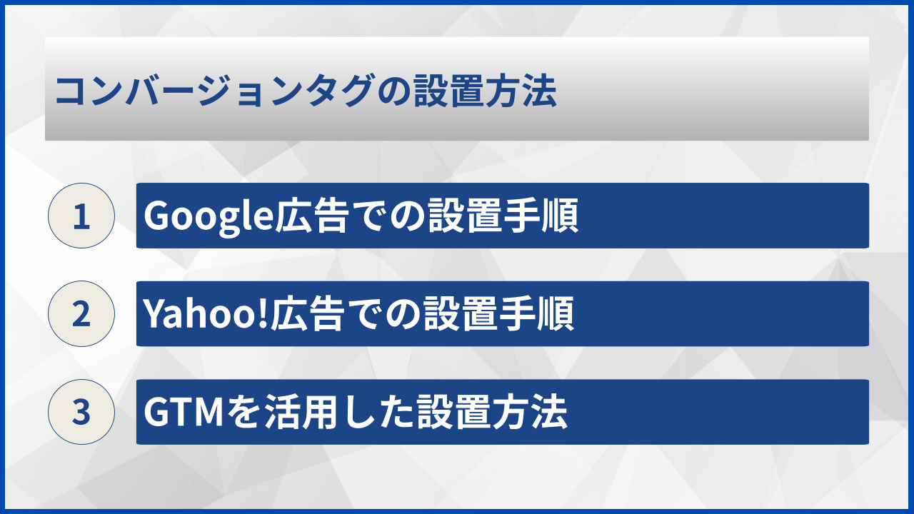 コンバージョンタグの設置方法