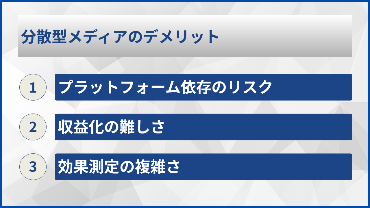分散型メディアのデメリット