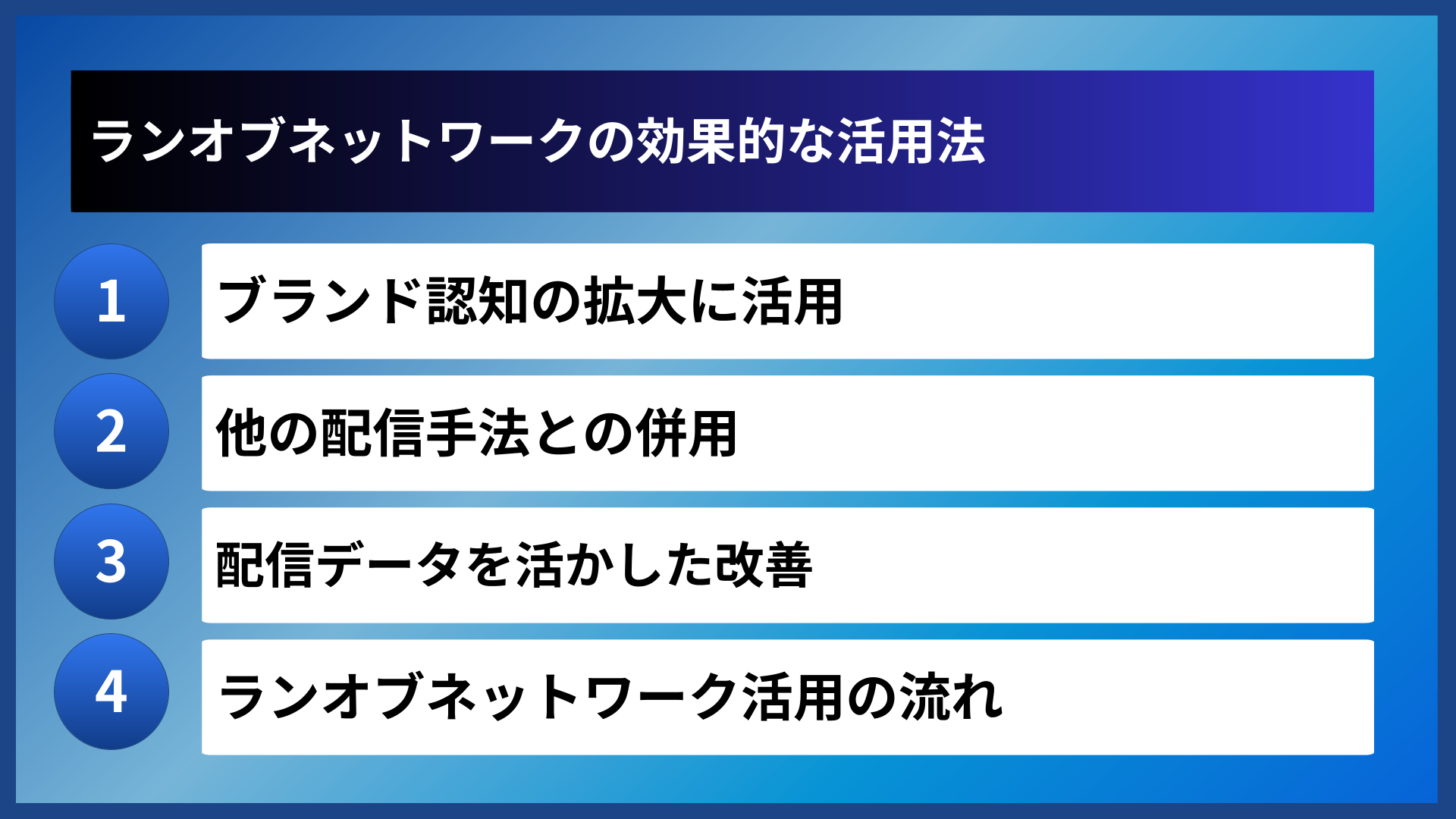 ランオブネットワークの効果的な活用法