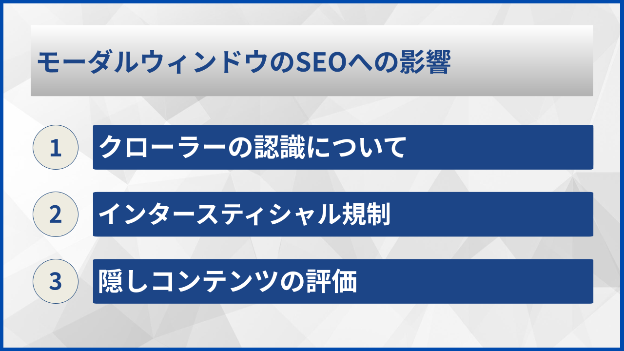 モーダルウィンドウのSEOへの影響