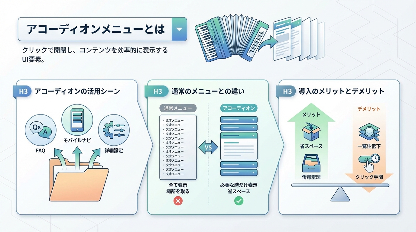 アコーディオンメニューとは