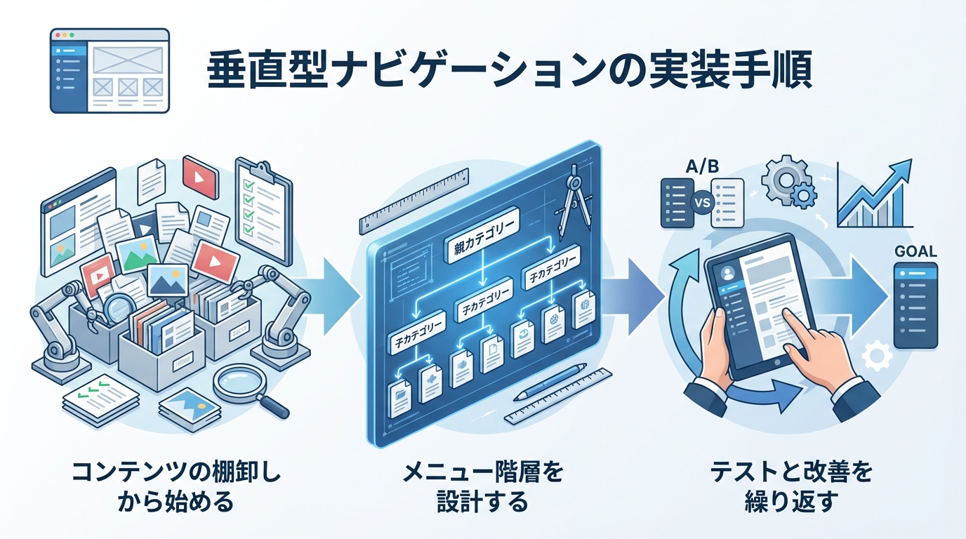 垂直型ナビゲーションの実装手順