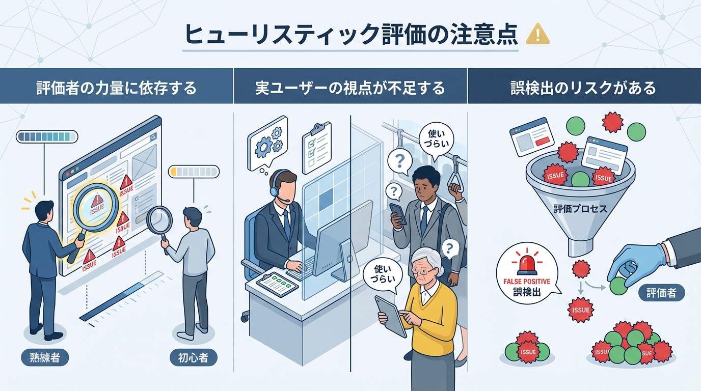 ヒューリスティック評価の注意点