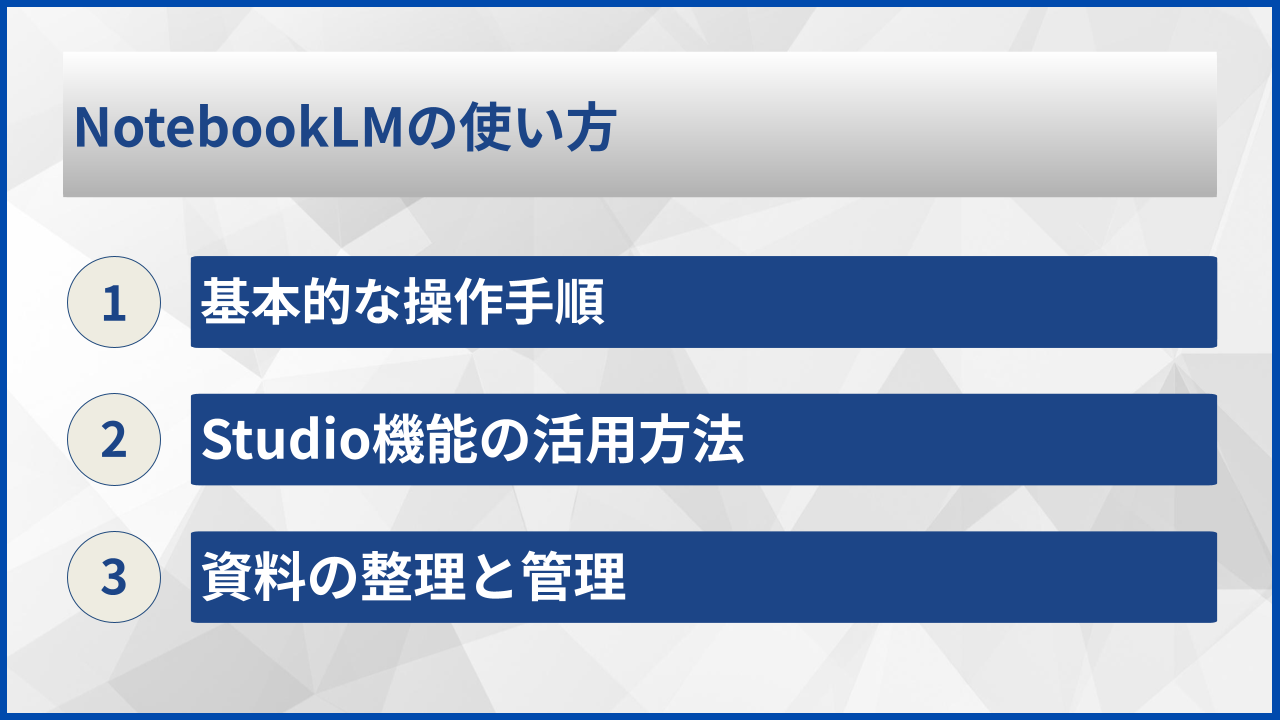 NotebookLMの使い方