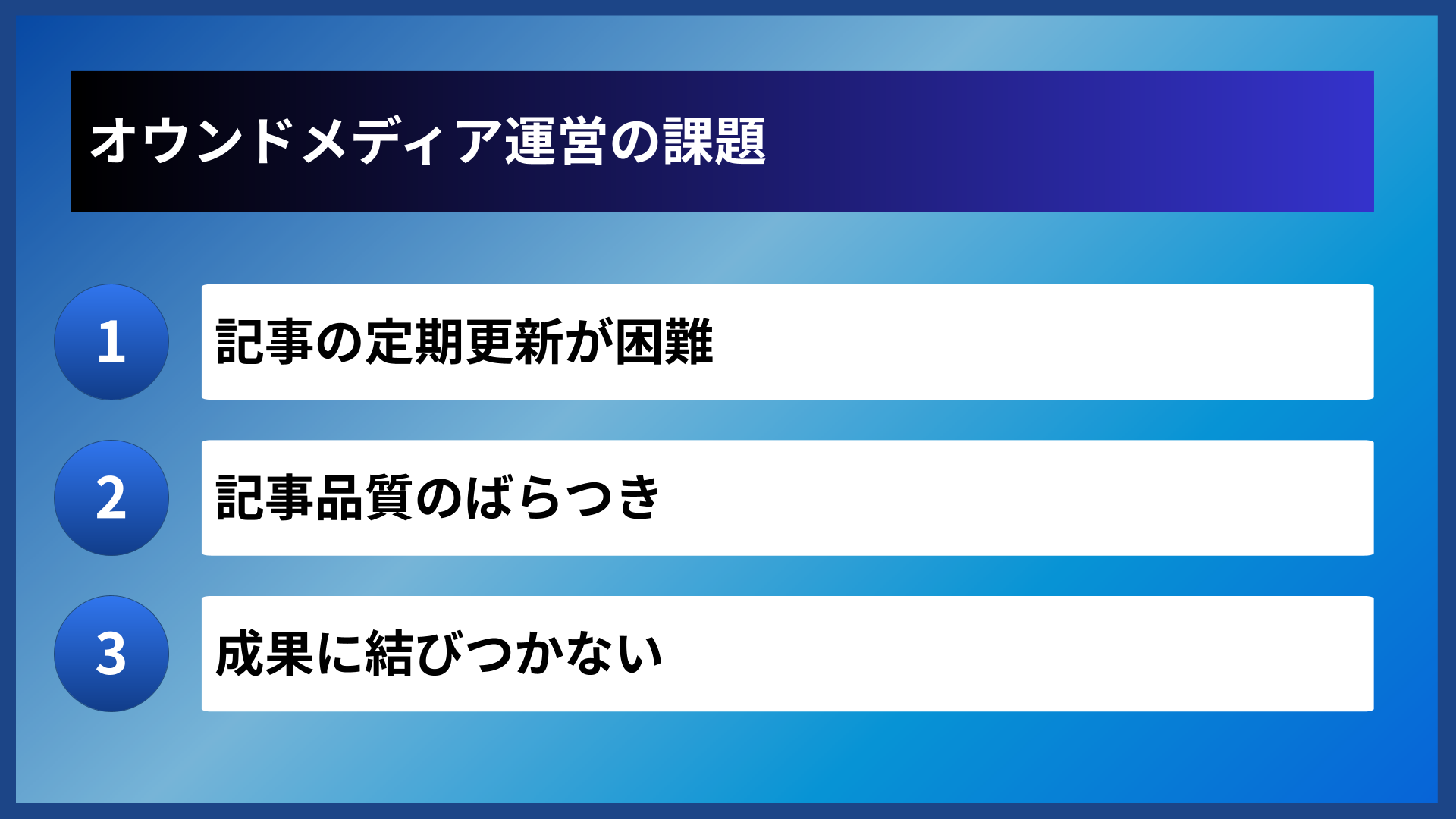 オウンドメディア運営の課題