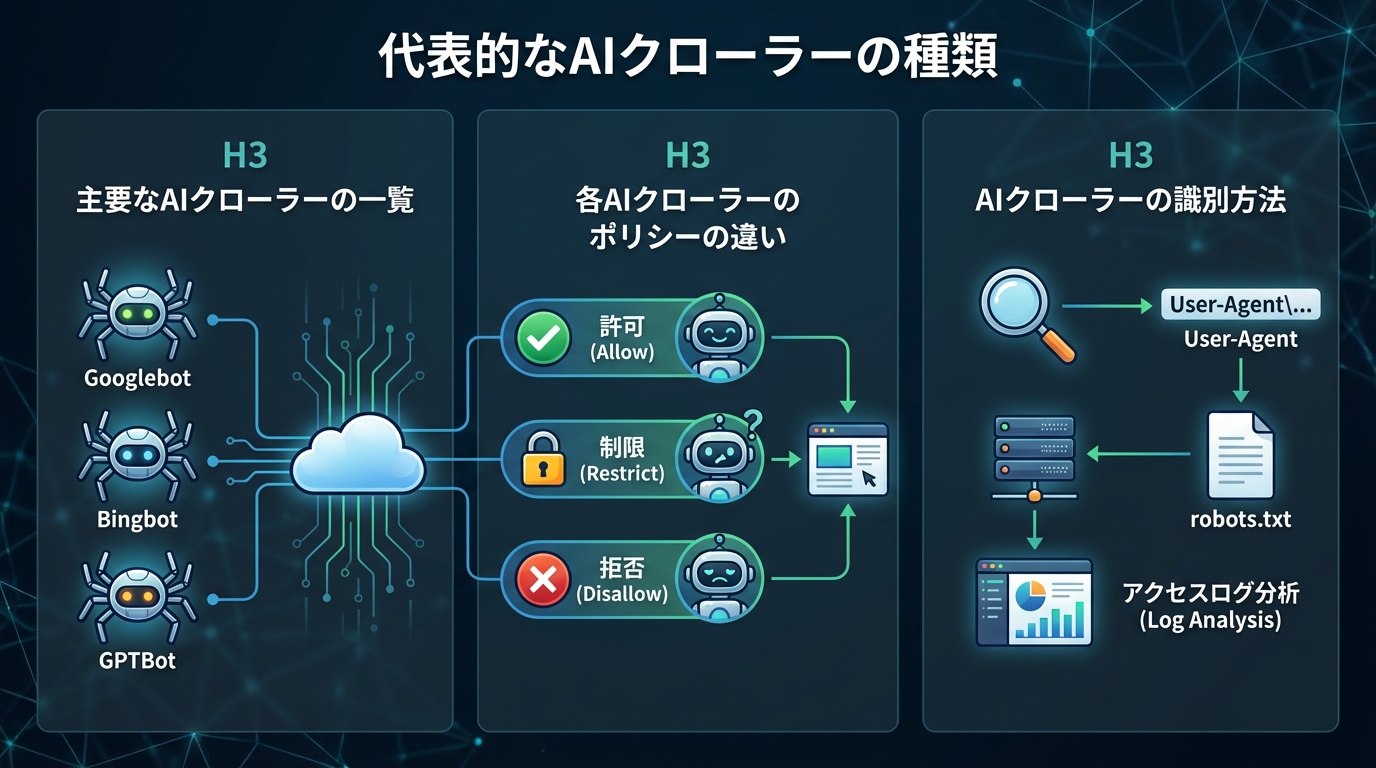 代表的なAIクローラーの種類