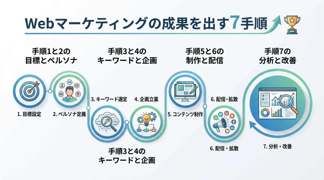 Webマーケティングの成果を出す7手順