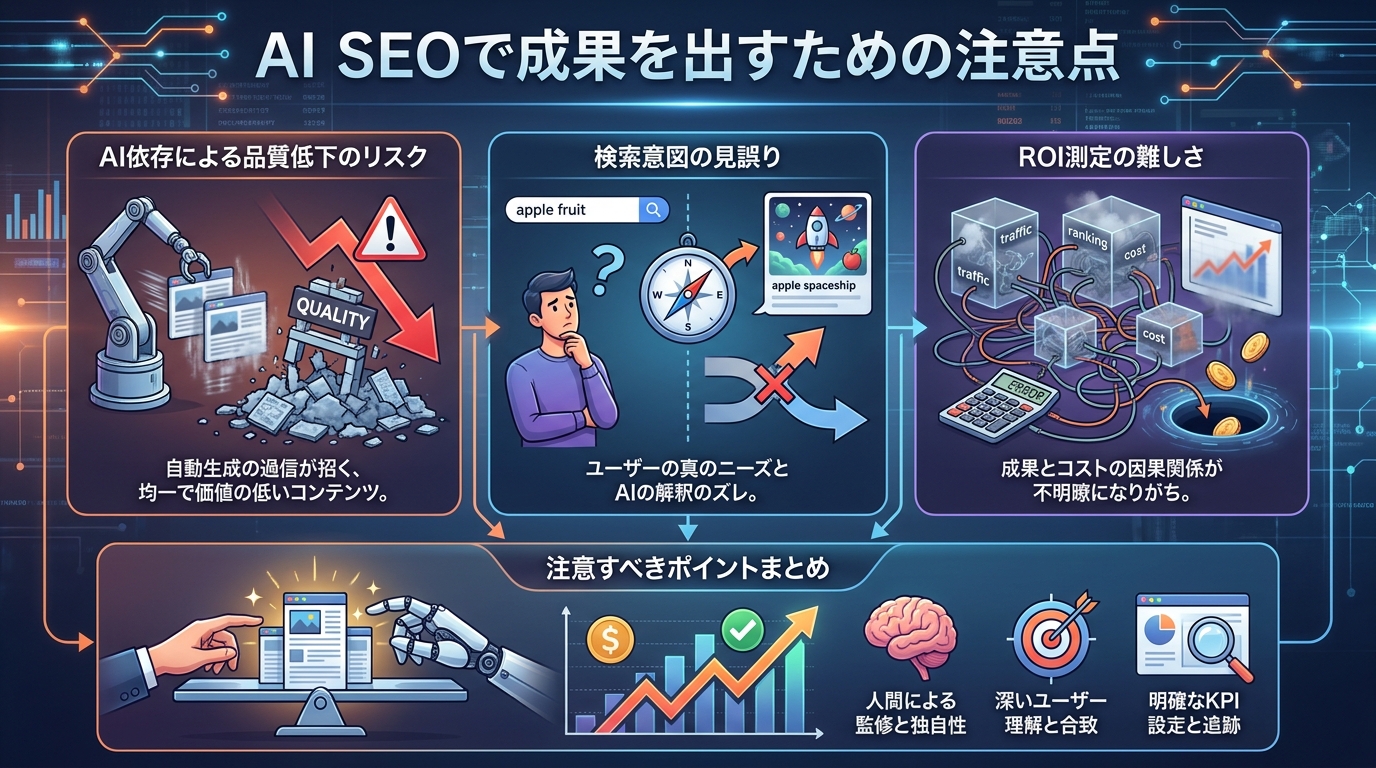AI SEOで成果を出すための注意点