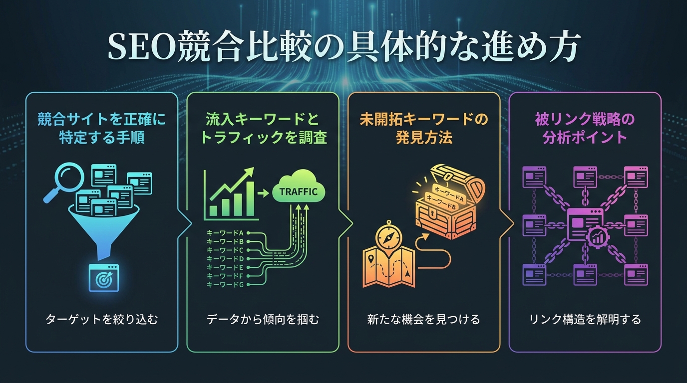 SEO競合比較の具体的な進め方