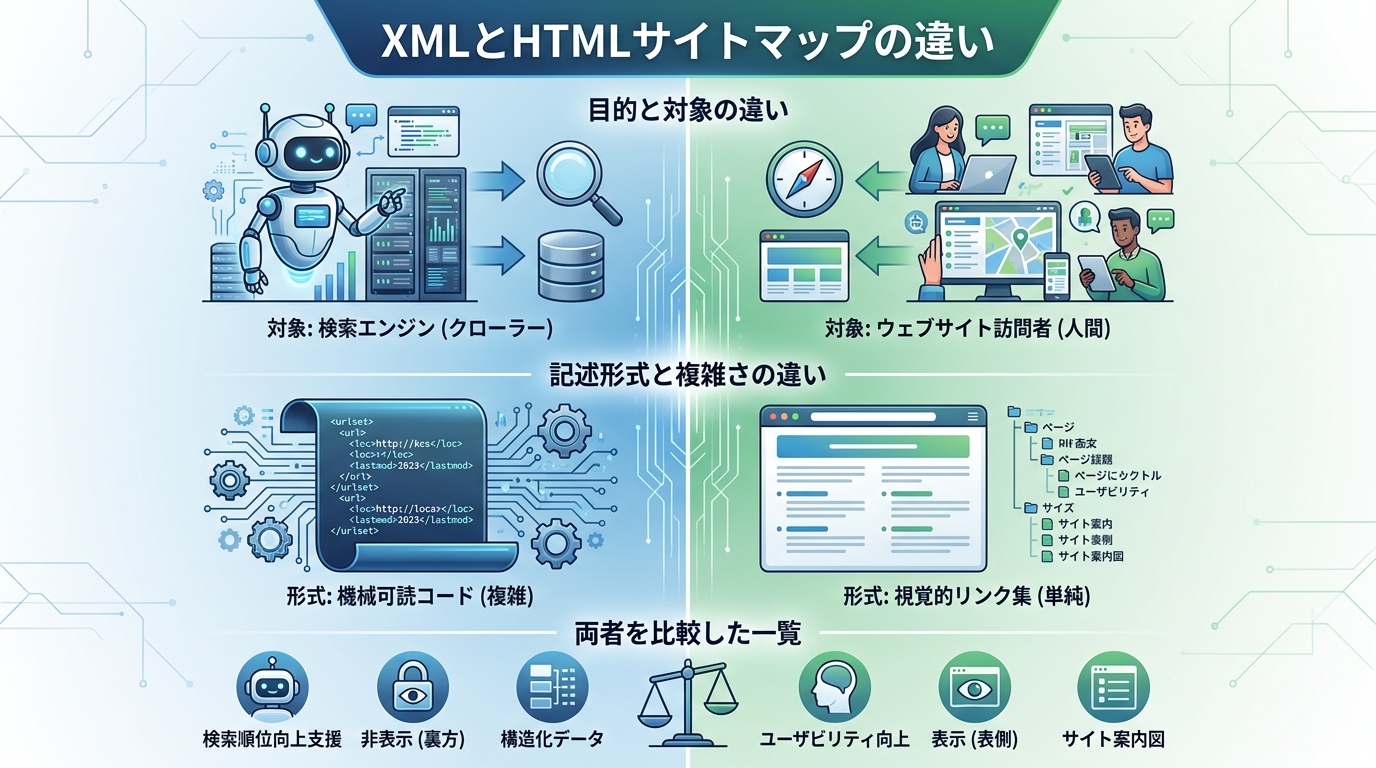 XMLとHTMLサイトマップの違い